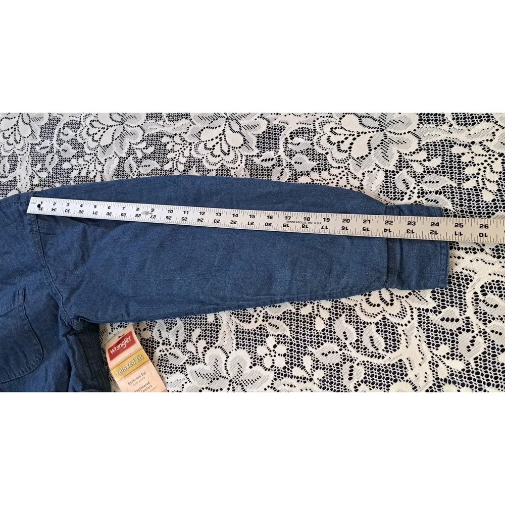 Wrangler Denim Chambray Shacket M Blue Sherpa Lined Button Front‎ Pockets NWT